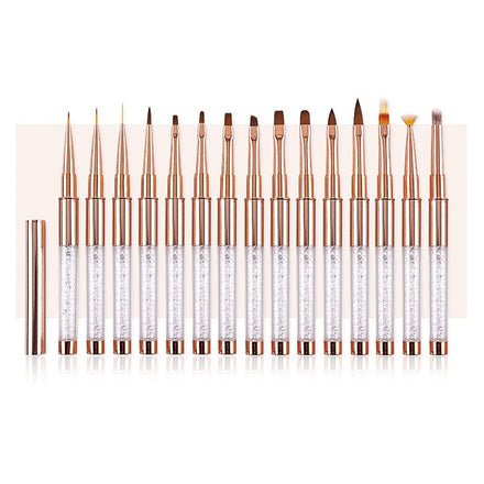 Wholesale Rhinestone Handle Nail Art Design Brushes Set UV Gel 3D Painting Drawing Liner Pen Brush