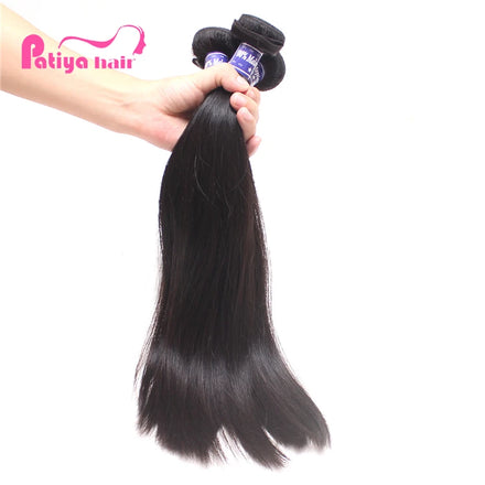 MOQ 1 Piece Cuticle Intact Human Hair Bundle Natural Black Raw Straight Hair Double Weft Malaysian Silky Straight Hair Bundle