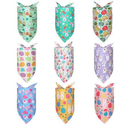 Wholesale Pet Bandana Dog Cat Triangle Bandana Scarf Easter Accessories Rabbit Egg Print