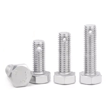 Hex Bolts With Cotter Pin Hole Split Pin Through the Shank Galvanized Bolt Full Thread Hexagonal Bolt Grade 2
