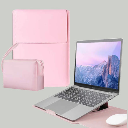 Thin Laptop Sleeve Non Magnetic with Stand 13 14 15 Protective Bag with Pouch for Macbook Huawei Xiaomi Notebook