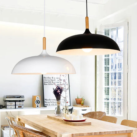 White Simple Hanging Metal Single Head Pendant Light for Restaurant Dinning Rooms Restaurant