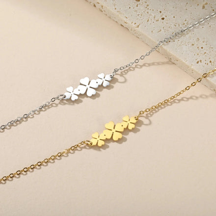 Four Leaf Clover Bracelet Couple Stainless Steel Bracelet 18K Gold Plating Fashion Jewelry Bracelets