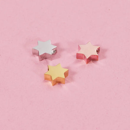 High Quality Mirror Polished Name Brand Laser Engrave Pendant Stainless Steel Custom logo Flat Star Charm for Jewelry Making
