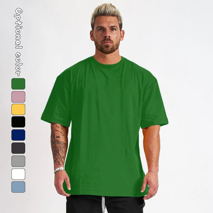 Custom Logo Blank Streetwear 180 Gsm T-Shirts Wholesale Mens Crew Neck Blank Oversized Tshirt Gym
