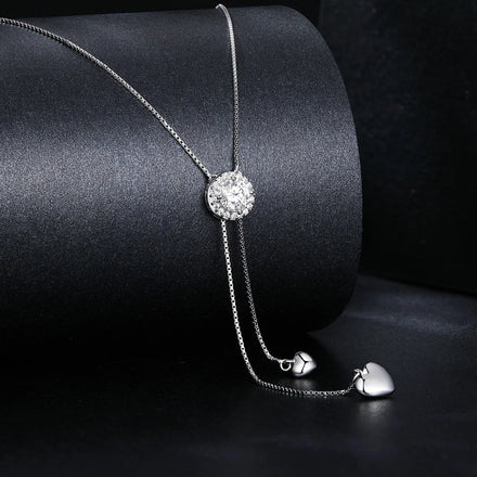 Factory Wholesale 50 Points Sparkling Moissanite Tassel Necklace Simple Classic High-end 925 Sterling Silver Clavicle Chain