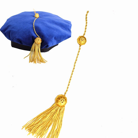 Wholesale Graduation Doctoral Tam Velvet With Gold Bullion Tassel for Hat