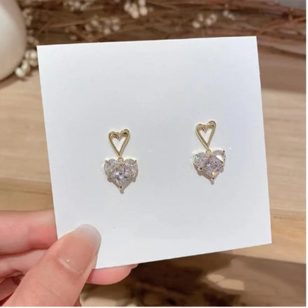 YWXS Vershal A-36 Unique Design Fashion 18k Gold Plated Love Shape Zircon Diamond Earrings Jewelry 2024