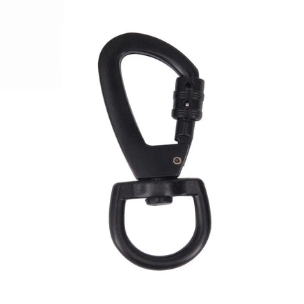 Zinc Alloy Electroplated Black Dog Collar Swivel Snap Hook with Self-locking Function Buckle Carabiner for Pet Leash