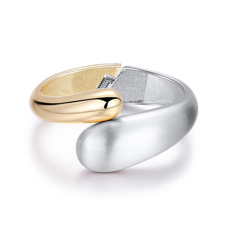 New Products Trending Fashion Heavy Quality Jewelry Metal Alloy Gold and Silver Two Tone Bracelet for Women
