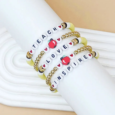 Hot Selling Trending 2025 Fashion Jewelry Set Beaded Letters Teacher Appreciation Gifts Bracelet for Women