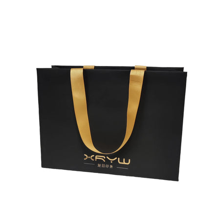 High-end Paper Bag Custom Clothing Store Thick Tote Bag Custom logo Special Paper Hot Gold Tote Bag
