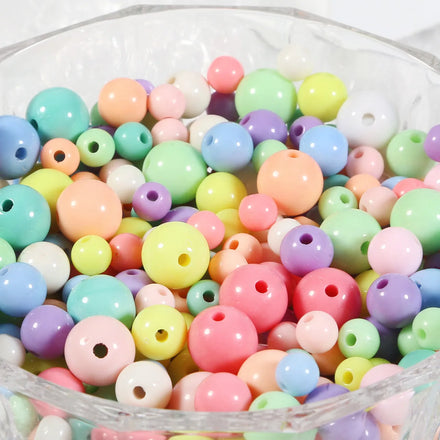 Wholesale Plastic Beads Loose Round Pearl Beads 4MM-12MM DIY for Bracelet Jewelry Making