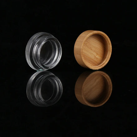 5g Clear Scrub Makeup Skin Care Packaging Glass Jar Bamboo Cream Jar with Bamboo Lid