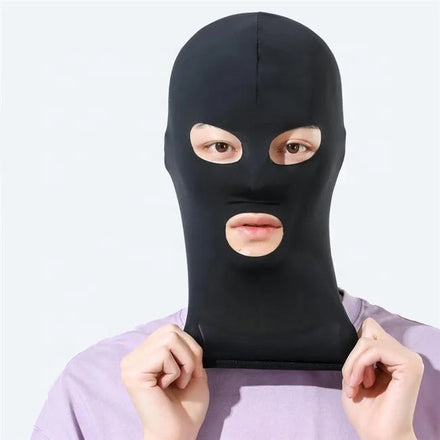2024 Unisex Solid Color Summer Ski Mask Full Face Covered Windproof Cycling Balaclava 3 Holes Ski Mask Cap