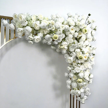 Wedding Decoration Supplies Wholesale of High-quality Handmade Realistic Silk White Artificial Roses Flower Backdrop