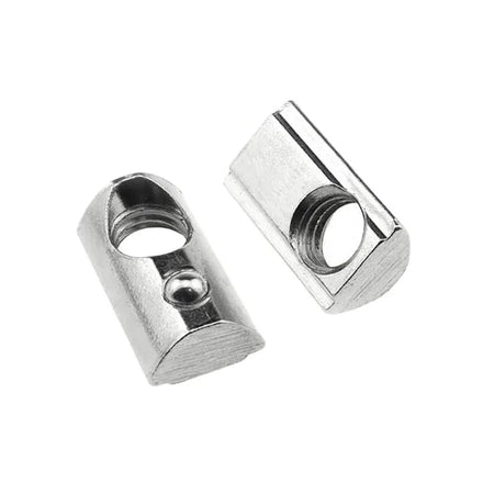 Nickel-plated T-slot Nuts M6 Half Round Flat Base Roll in Ball T Nut