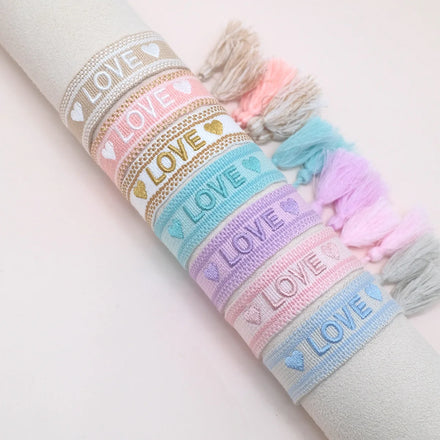 Creative Alphabet Love Heart Couple Bracelet Bohemian Colorful Hand-Woven Adjustable Tassel Bracelet