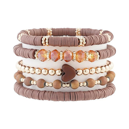 Bohemian Friendship Heishi Bracelets Colofuls Soft Terracotta Beaded Bracelet Heishi Beaded Stretch Bracelets for Women