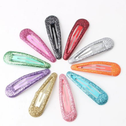 Yilibei 100pcs/set Sequins Assorted Girls Solid Color Snap Hair Clip Metal Mini Snap Hair Barrette Accessories Kids Bb Hair Clip