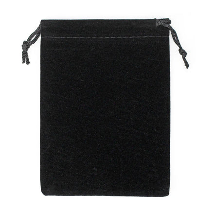 8*10cm (3.1*3.9inch) Black Custom Drawstring Bag Promotional Velvet Gift Pouch with logo