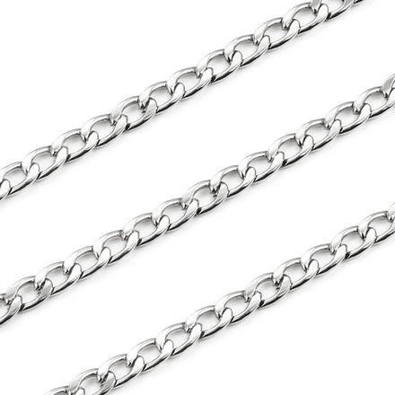 Wholesales New Trend Stainless Steel Cuban Chain Steel Color DIY Jewelry Making and Jewelry Findings for Men and Women