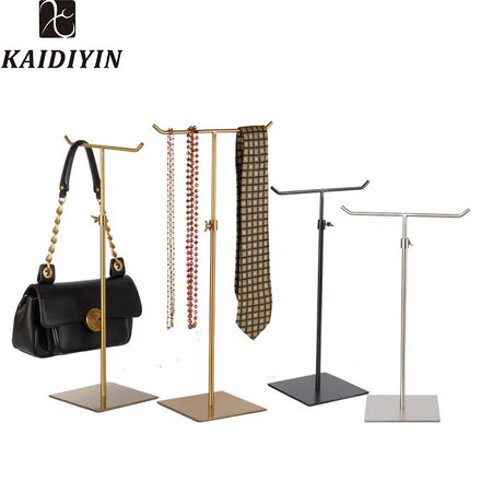Boutique Stainless Steel Countertop Display Rack Double-End Adjustable Retail Store Stand for Purse Bag Countertop Tabletop