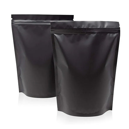 Unlined Matte Recyclable Ziplock Matt Bopp+VMPET+PE 90microns Doypack Black Stand-Up Pouch for Dried Food Packaging Printing