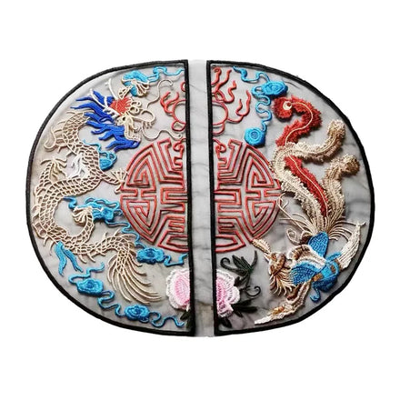 Circular Cloud Patterned Embroidery Fabric With Adhesive Backing Hot Stamping Embroidery Patch Hot Stamping Lace Accessories
