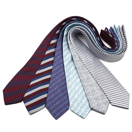 Classic Striped Ties for Men Luxury Designer Polyester Woven Neck Ties