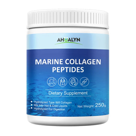 AHUALYN High Quality PURITY 99.9% Marine Deep Sea Fish Collagen Peptide Powder Canned for Body Care Enhancement HALAL GMP