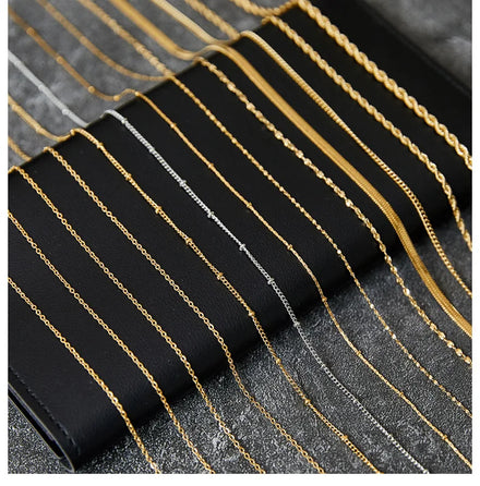 HOVANCI 18K Gold Plated Stainless Steel Waterproof Dainty Chain Jewelry Wholesale Ladies Boys Chain Necklace