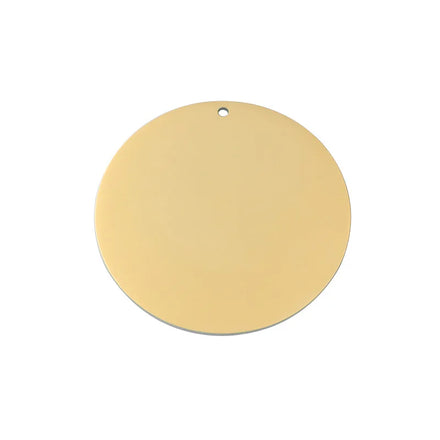 Custom Mirror Polish Designer Logo Engraved Blank Pendant Stainless Steel Jewelry 50mm Circle Charms for Diy Necklace Bracelet