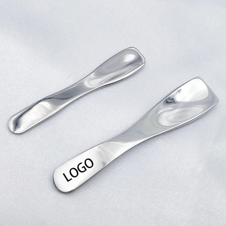 Custom Logo Stainless Steel Metal Makeup Spoon Facial Cosmetic Cream Applicator Spatula for Cosmetic