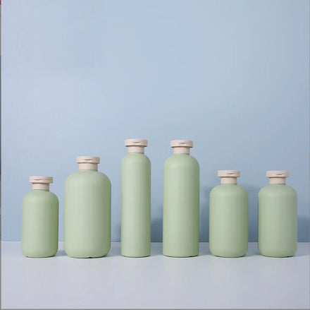Spot 200ml 500ml Flap Empty Bottle Package Green Plush Shampoo Bottle Shower Gel Split Flask