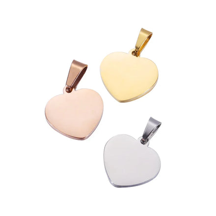 Factory Customization Personalized Mirror Polished Stainless Steel Hollow Pet Blank Label Heart Pendant Jewelry Wholesale