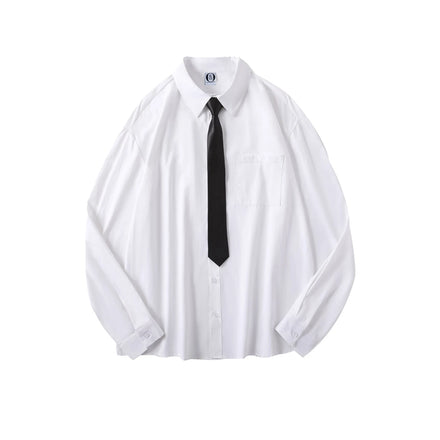 190GSM Cotton Shirt With Pocket and Tie Shirts for Men Wholesale Fashion Casual Men's Long Sleeve Shirts