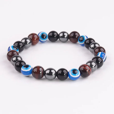 Hot Selling 8/10MM Blue Tiger Eye Beads Bracelet Resin Eye Evil Bead Bracelets for Men Women