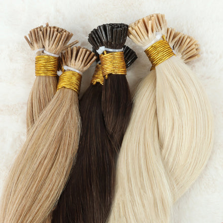 Hot Sell Salon I Tip Hair Extensions 100grams Micro Ring Beads Clip Keratin Natural Human Hair From One Donor