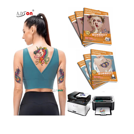 White Temporary Tattoos Sticker Paper Printable Tattoo Paper Laser Inkjet for Face & Body Art Fashionable Custom Design