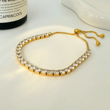 Micro Inlaid Zircon Sparkling Full Diamond Bracelet Fashion Pull-out Adjustable Box Chain Best Friend Bracelet Jewelry