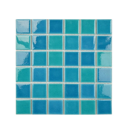 Wholesale Modern Porcelain Ice Crackle Mosaic Tile 300x300 Glazed Aqua Blue Ceramic Swimming Pool Tiles for Hotel Use