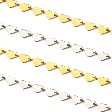 Heart-Shaped Stainless Steel Chain for DIY Necklace Bracelets New Design Valentine's Day Gift for Jewelry Findings Components
