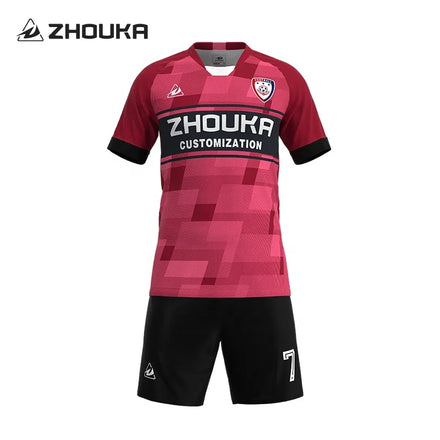 Wholesale Custom Men's Soccer Jersey Set Team Club Polyester Sublimated Uniform Kit with Embroidery OEM Service Available