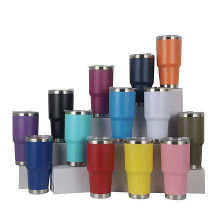 Custom Car Cup Powder Coated Stainless Steel 30oz Insulated Tumbler Coffee Mugs