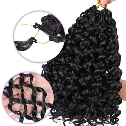 Gogo Curly Crochet Braid Hair 18inch Synthetic for Wavy Curls Dyed Premium Fiber Wholesale