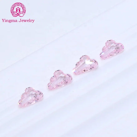 Machine Cut Synthetic Loose CZ Gemstone Cloud Shape 6*9 mm Sakura Pink Color Heat Treated Artificial Cubic Zirconia Stones