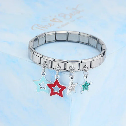 Hapiship Wholesale Italian Charm Bracelets Women Star Stainless Steel Bracelet Wholesale DJ433