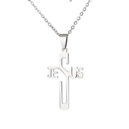 Wholesale Stainless Steel Christian Jesus Cross Pendant Woman Necklace