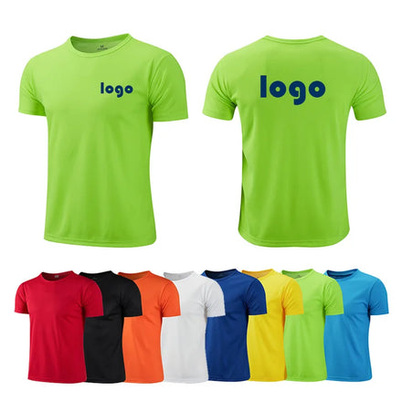 RNSHANGER New Men's Solid Color Blank O-Neck Regular Fit Short Sleeve Breathable Polyester Casual Gym Running Quick Dry T-shirt